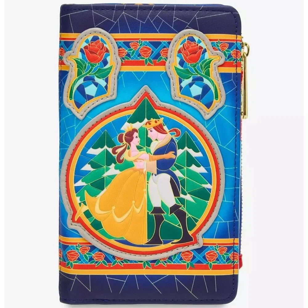 Loungefly Disney Beauty And The Beast Stained Glass Wallet Belle Prince New - Picture 1 of 4